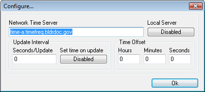 Configuration dialog