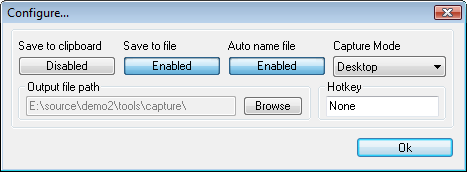 Configuration dialog