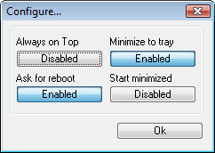 Configuration dialog