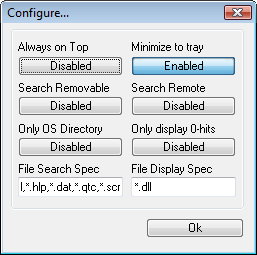 Configuration dialog