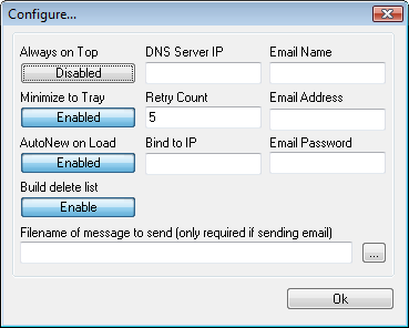 Configuration dialog