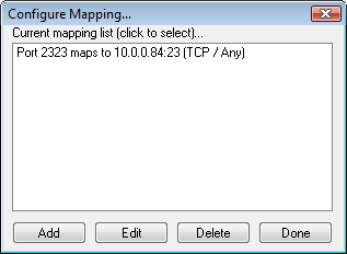 Port mapping dialog