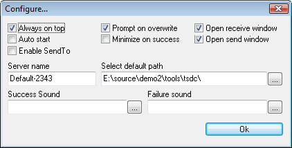 Configuration dialog